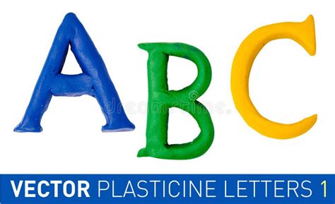 Set Of Plasticine Letters English Alphabet Stock Vector Illustration