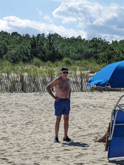 Going Viral Shirtless President Biden Enjoys Beach Time And Biking