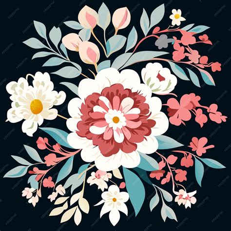 Premium Vector | Digital art 2d vector floral design perfect white