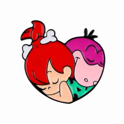 The Flintstones Pebbles Flintstone And Dino Heart Enamel Pin Distinct Pins