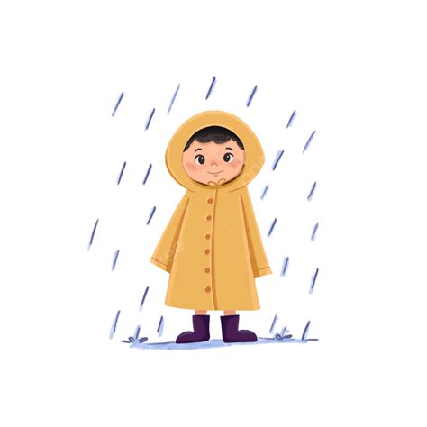 Rainning White Transparent Boy In Rain Illustration Rain Boy Png