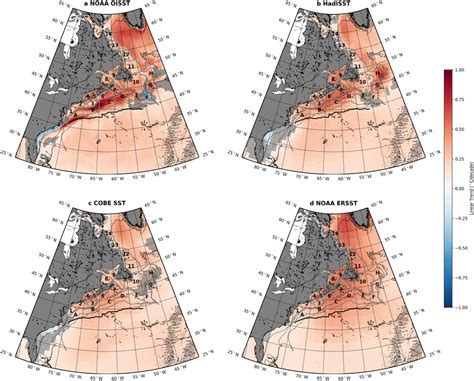 Comparison Of Spatial Patterns In Surface Sea Temperature Sst Linear