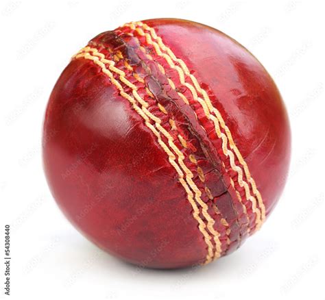 Cricket ball over white background Stock Photo | Adobe Stock