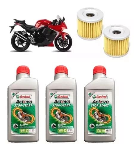 Kit 02 Troca Óleo Kasinski Comet 250 Castrol 10w40 Fvc003