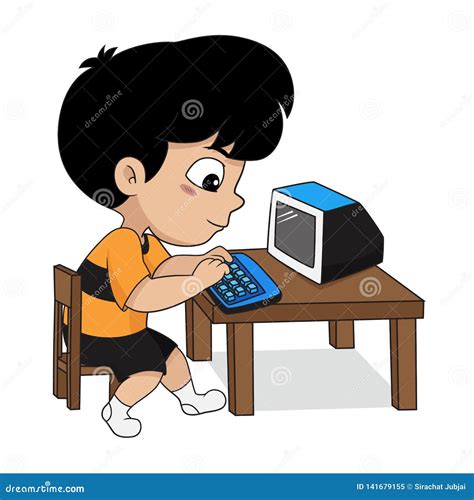 Children Computer Stock Illustrations 12292 Children Computer Stock