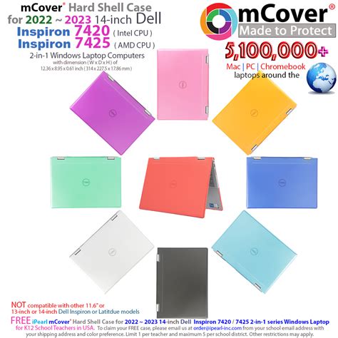 mCover® Hard shell case for 2022 2023 Dell Inspiron 7420 7425 2-in-1 ...