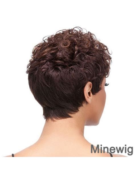 Short Auburn Curly Layered Trendy African American Wigs