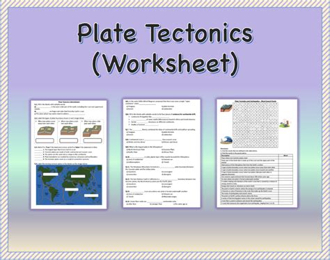 Plate Tectonics Worksheet Printable And Distance Learning Made By