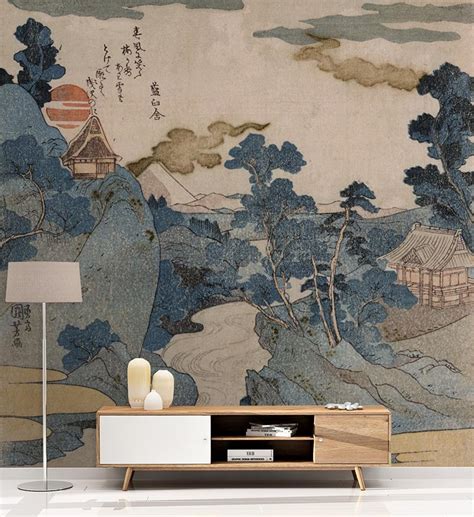 Muted Landscape Mural Great Wall The Detroit Wallpaper Co