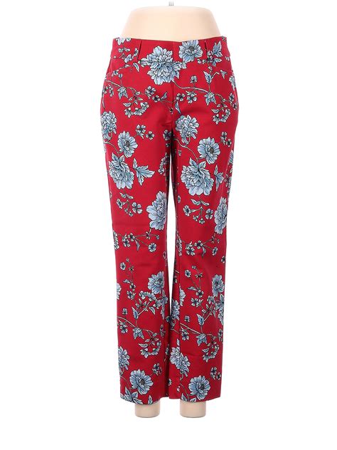 Roz Ali Floral Colored Red Casual Pants Size Off Thredup