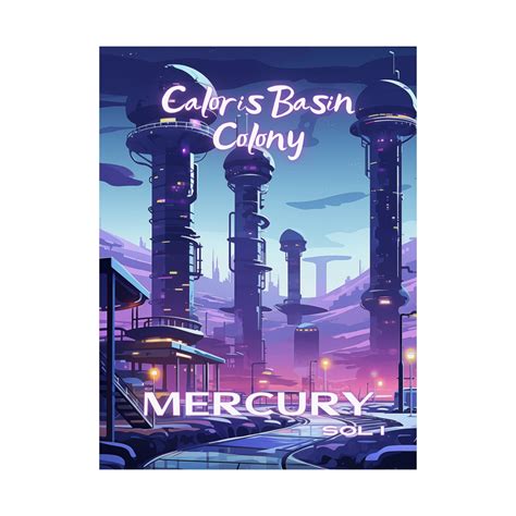 Mercury Travel Poster Solar System Caloris Basin Caloris Basin