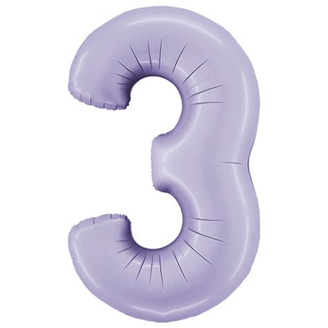 Satin Lilac Number 3 Giant Foil Helium Balloon 102cm 40 In Partyrama