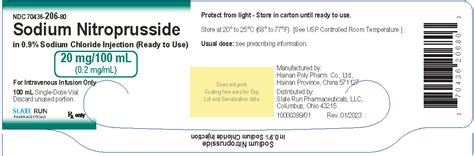 Dailymed Sodium Nitroprusside In 0 9 Sodium Chloride Injection