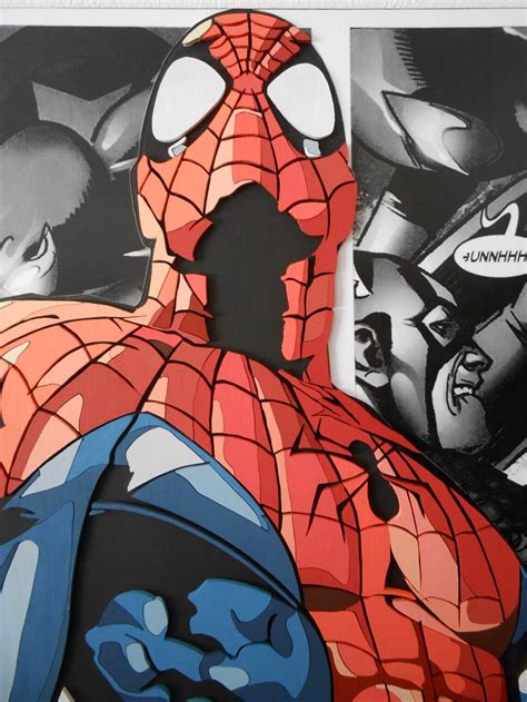 Spider Man Art Spider Man Wood Wall Art 3D Wall Decor Etsy