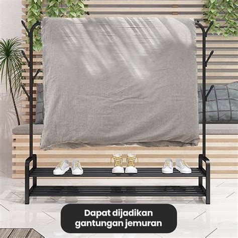 Jual Dejavu Stand Hanger Rak Besi Gantungan Baju Pakaian Rak Gantung