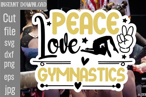 Peace Love Gymnastics Svg Cut File Graphic By Simacrafts Creative Fabrica