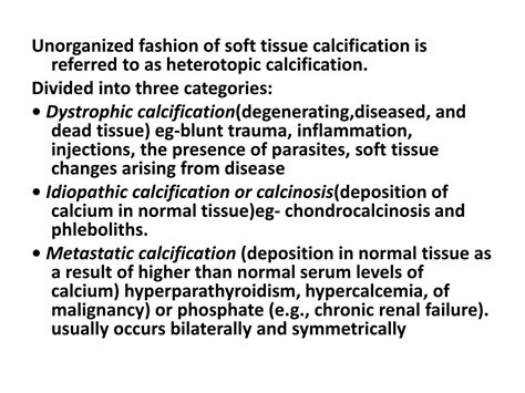 PPT - SOFT TISSUE CALCIFICATION AND OSSIFICATION PowerPoint Presentation - ID:2176973