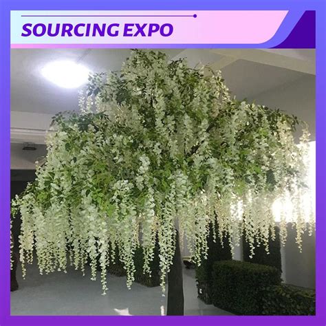 Artificial Wisteria Vine White Purple Wisteria Tree Wedding Decorative