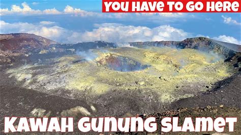 Pemandangan Di Puncak Gunung Slamet Jalan Menyusuri Kawah Gunung