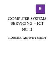 Css Gr Nd Grading Docx Computer Systems Servicing Ict Nc Ii