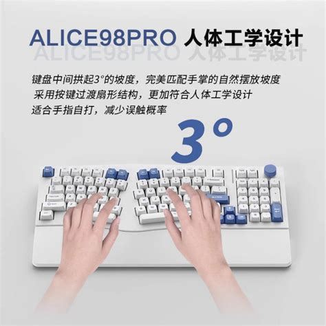 FEKER Alice Pro Ergonomic Mechanical Full Key Hot Swappable RGB Irregular Alice Keyboard Gaming