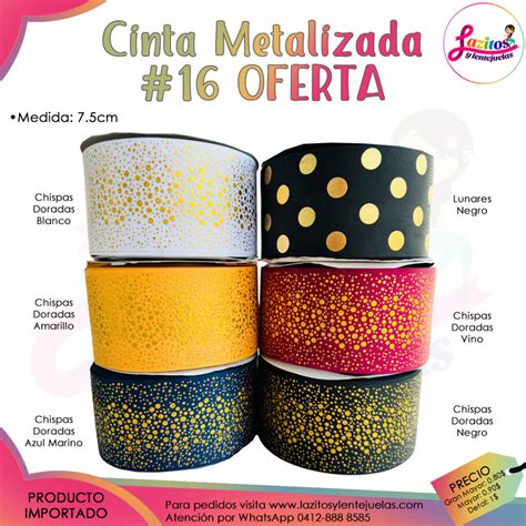 CINTA METALIZADA 16 OFERTA Lazitos Y Lentejuelas