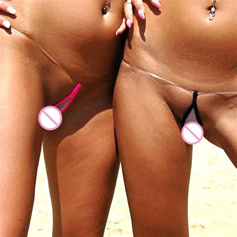 Seamless Sexy Thongs Transparent Mini Micro Teardrop G Strings Bikini