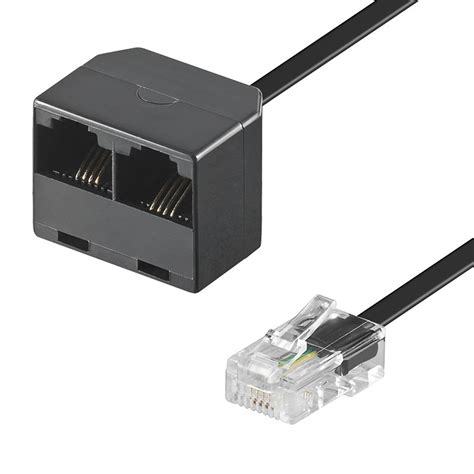 3m ISDN Telefon Verlängerung Kabel RJ45 1xStecker 2x Buchsen 8P4C 4