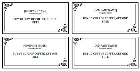 Printable Editable Punch Card Template Printable Templates