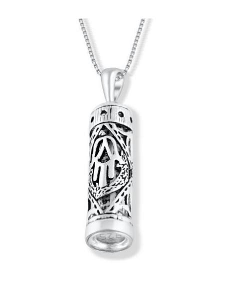 Collier mezouzah en argent avec hamsa Lev Judaica Jérusalem