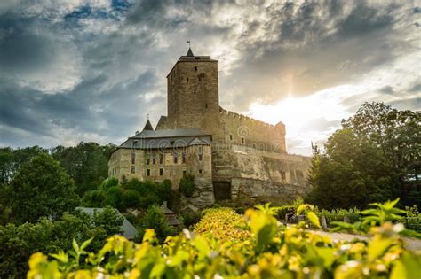 View Of The Kost Castle On The Hill At Sunset Stock Photo Image Of