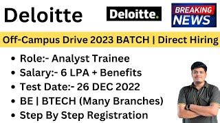 Deloitte Off Campus Drive 2023 BATCH Step By Step Reg Doovi