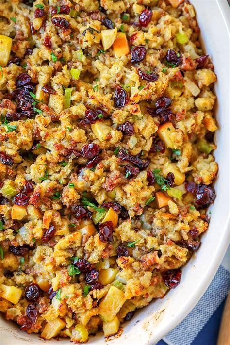 Apple Cranberry Sausage Stuffing Recipe With Fresh Herbs Recipe