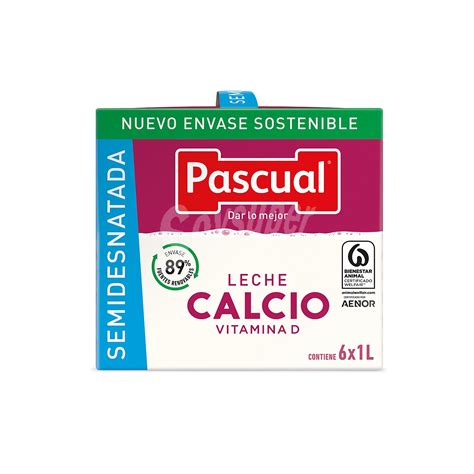 Pascual Leche Semidesnatada Calcio Pascual Movit Brik 6 X 1 L