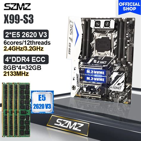 Szmz X99 S3 Gaming Motherboard Lga2011 V3 Set With Xeon E5 2620v3 Cpu