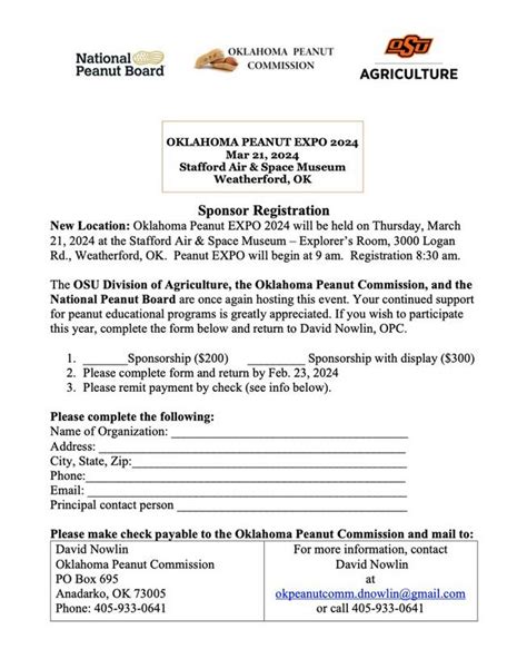 2024 Peanut Expo Sponsor Form