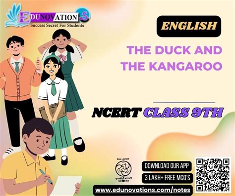 NCERT Class 9 English MCQ The Duck And The Kangaroo MCQs Multiple