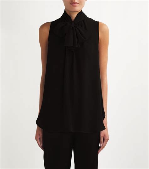 Womens Max Mara Black Silk Pussybow Mela Blouse Harrods Uk