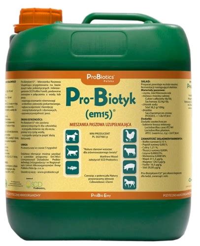 Pro Biotyk em15 5 litrów kompozycja pożytecznych mikroorganizmów