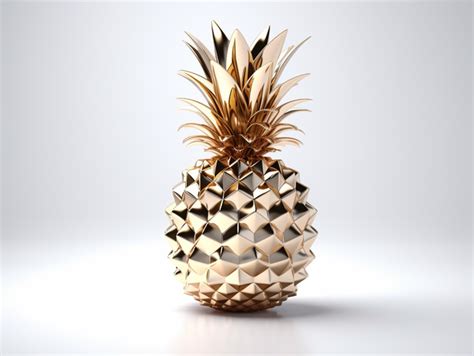 Golden Pineapple Isolated Illustration 3d Design 3d Art Pineapple PNG