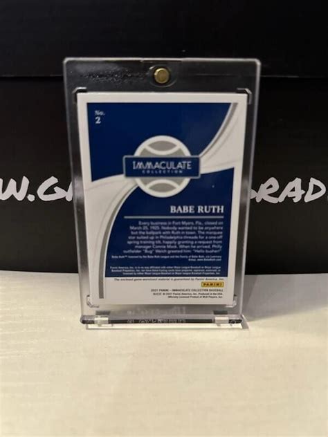 2021 Panini Immaculate Baseball Babe Ruth Game Worn Jersey Relic 5