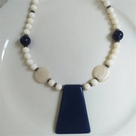 Colar P Ndulo Artesanal Nude Marinho Shopee Brasil