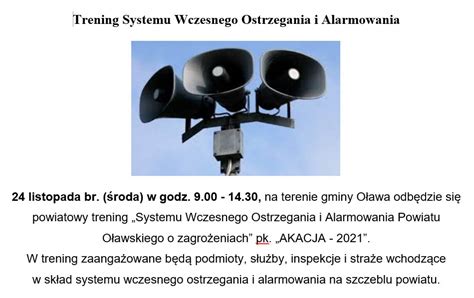 Trening Systemu Wczesnego Ostrzegania I Alarmowania Gmina O Awa