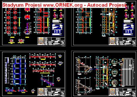 Proje Sitesi Stadyum Projesi Autocad Projesi