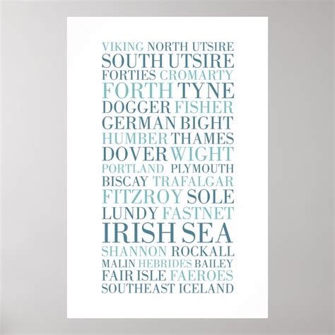 The Shipping Forecast BBC Radio 4 Poster Zazzle