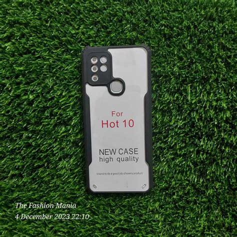 Infinix Hot 10 Transparent Black Shockproof Camera Protective Premium Quality Back Cover Daraz