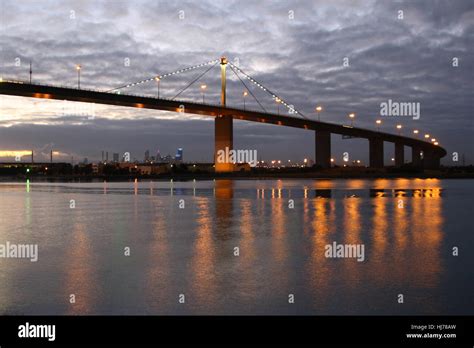 West Gate Bridge To The City Of Melbourne Stock Photo Alamy