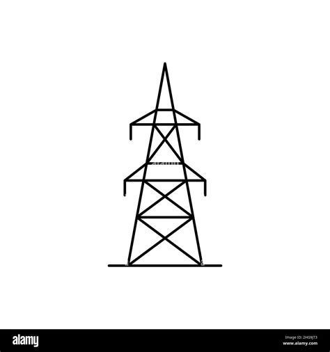 Electricity Transmission Line Overhead Powerline Icon High Voltage