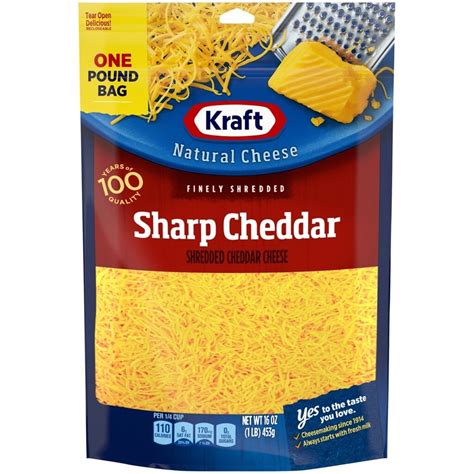 Sharp Cheddar Finely Kraft Natural Cheese