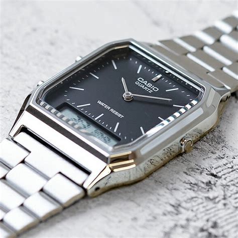 Casio Stainless Steel Black Dial Analog Vintage Mens Watch - AQ-230A-1